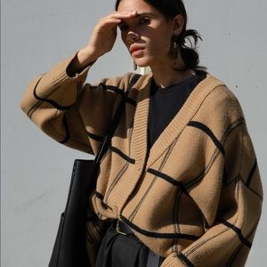 Oak + Fort Oversized Plaid Cardigan